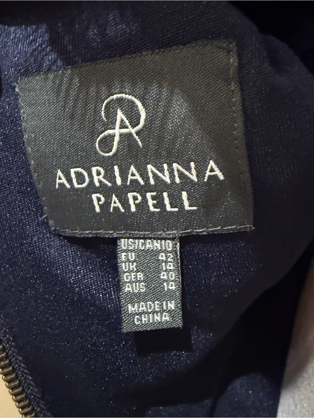 Adrianna Papell Navy Lace Midi Sheath Dress - Picture 9 of 9